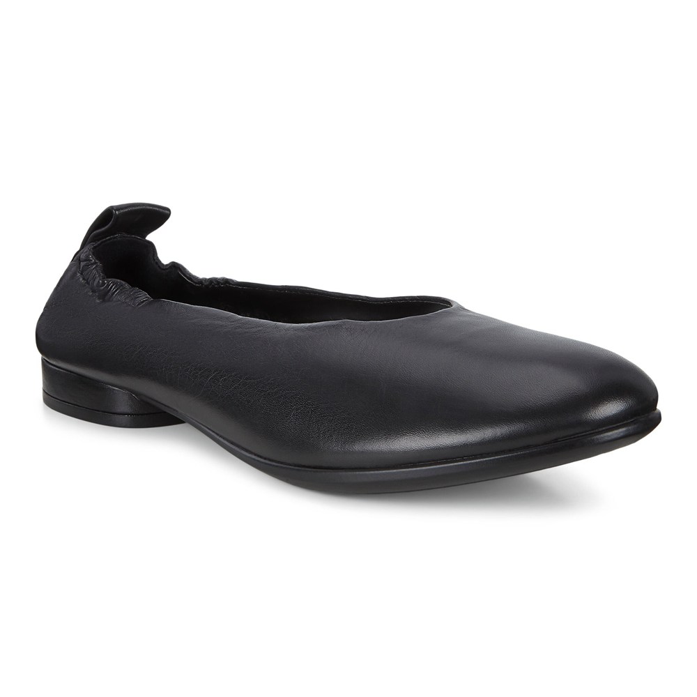 ECCO Womens Ballerinas Black - Anal Flat - ILU-704659